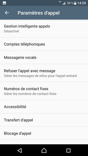 Sélectionnez Messagerie vocale