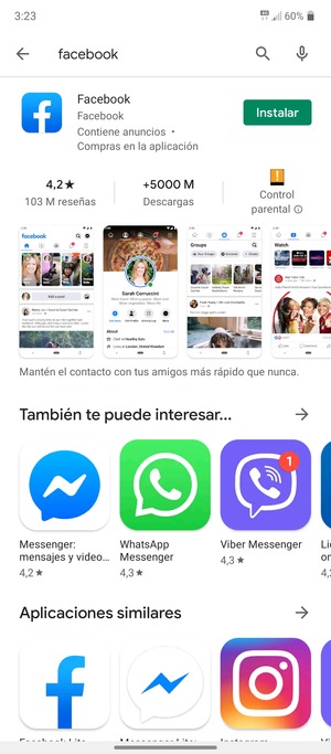 Seleccione la aplicación