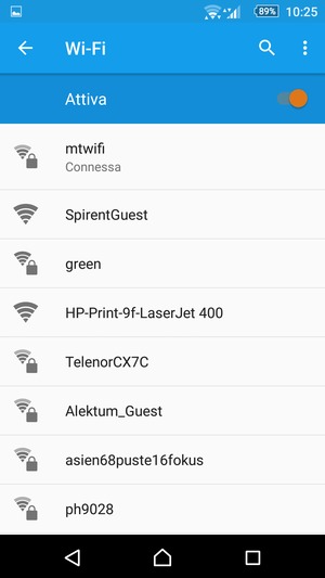 Ora sei connesso alla rete Wi-Fi