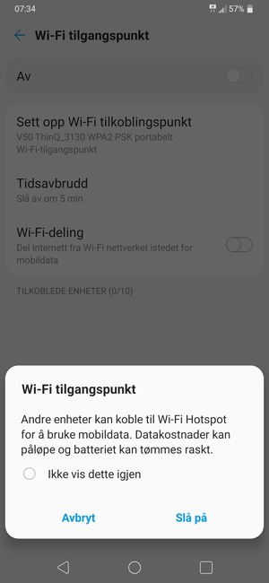 Velg Slå på