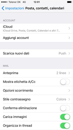 Seleziona Aggiungi account