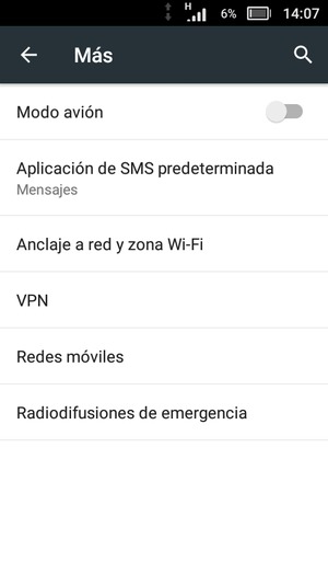 Seleccione Anclaje a red y zona Wi-Fi