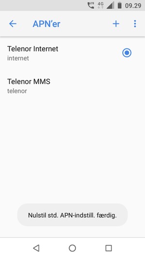 Vælg Nyt APN