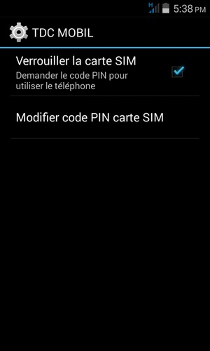 Sélectionnez Modifier code PIN carte SIM