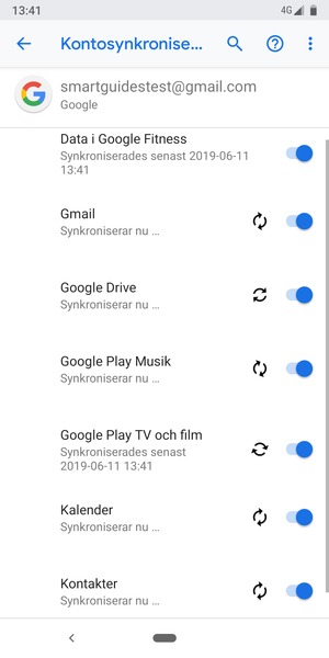 Dina kontakter från Google kommer nu att synkroniseras med din telefon