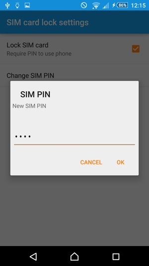 Enter your New SIM PIN and select OK