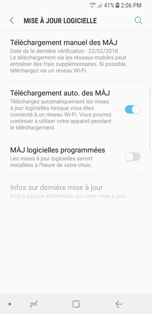 Sélectionnez Téléchargement manuel des MÀJ