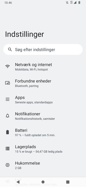 Vælg Netværk og internet