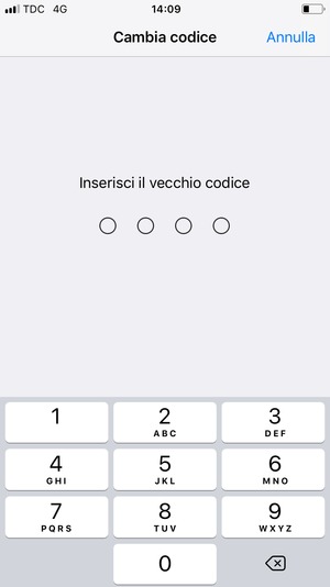 Inserisci il vecchio codice di accesso