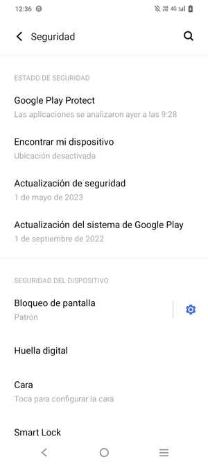 El teléfono ha sido asegurado con un bloqueo de pantalla