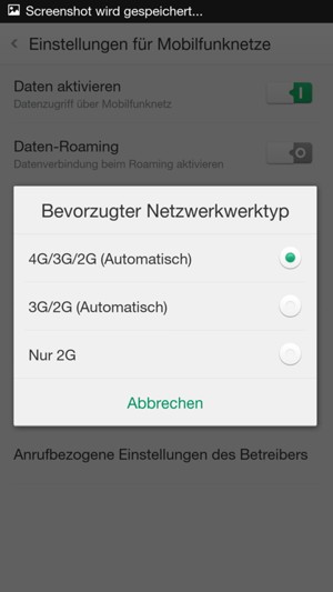 Wählen Sie die gewünschte Option