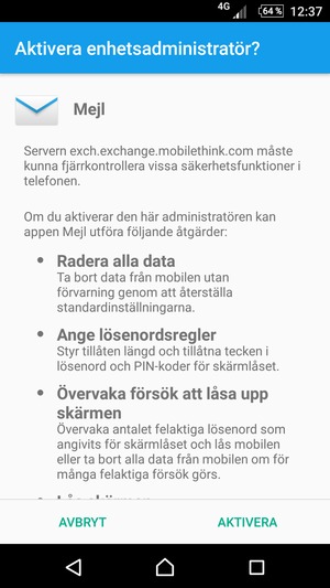 Välj AKTIVERA