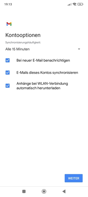 Wählen Sie WEITER
