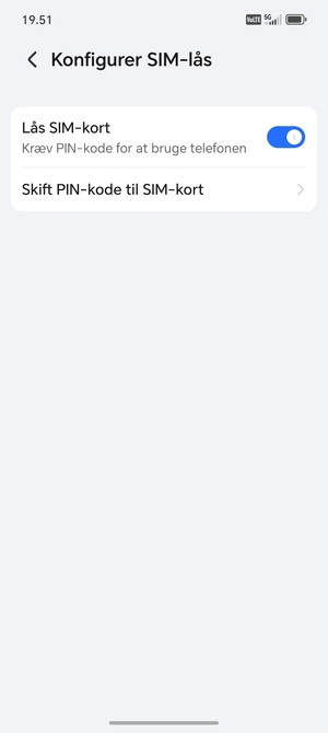 Vælg Skift PIN-kode til SIM-kort