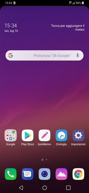 Torna alla schermata Home e seleziona il tasto App recenti