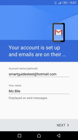 Give your account a name and enter your name. Select NEXT