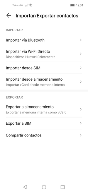 Seleccione Importar desde SIM