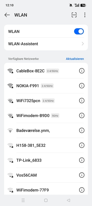 Wählen Sie das Wireless-Netzwerk, zu dem Sie eine Verbindung herstellen möchten
