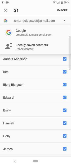 Select your Google account