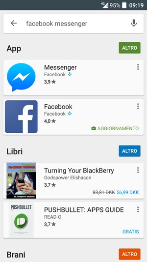 Seleziona l'applicazione