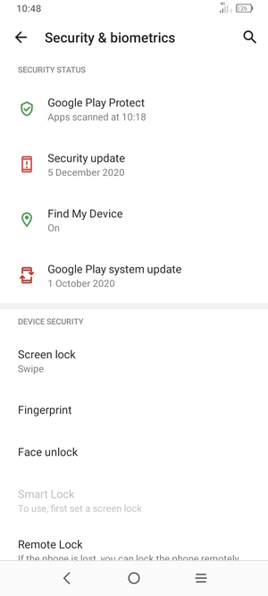 Select Google Play system update