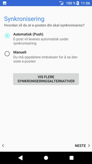 Velg ønsket alternativ og velg NESTE
