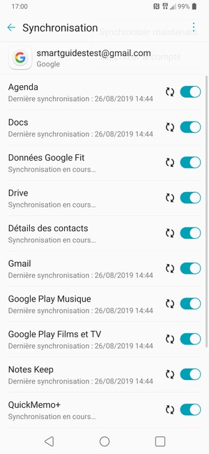 Vos informations seront synchronisées