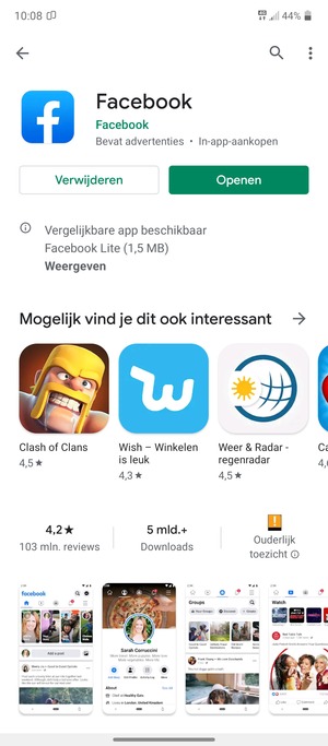 Selecteer Openen