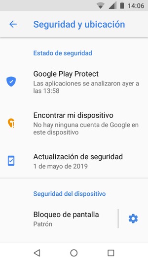 El teléfono ha sido asegurado con un bloqueo de pantalla