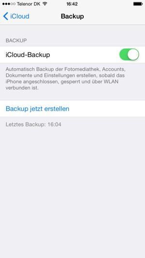 Setzen Sie iCloud-Backup auf ON