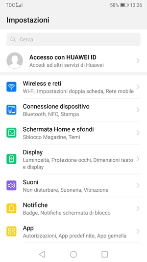 Seleziona Wireless e reti