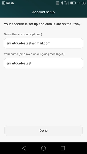 Give your account a name and enter your name. Select Done