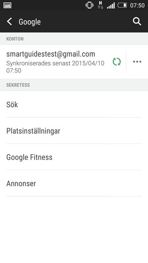 Tryck på ditt konto