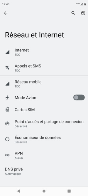Sélectionnez Internet