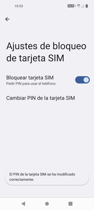 Su PIN de la tarjeta SIM ha sido cambiado