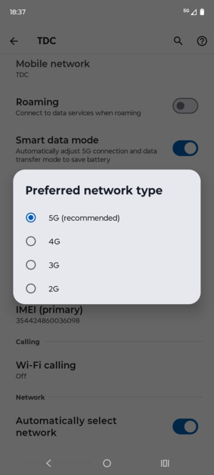 Select your preferred option