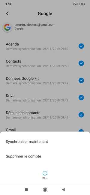 Sélectionnez Synchroniser maintenant