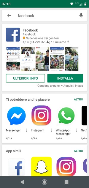 Seleziona l'applicazione