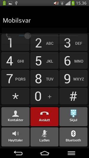 Hvis personsvar ringer som på denne skjermen, er telefonen din riktig innstilt.