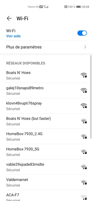 Sélectionnez le réseau sans fil auquel vous souhaitez vous connecter