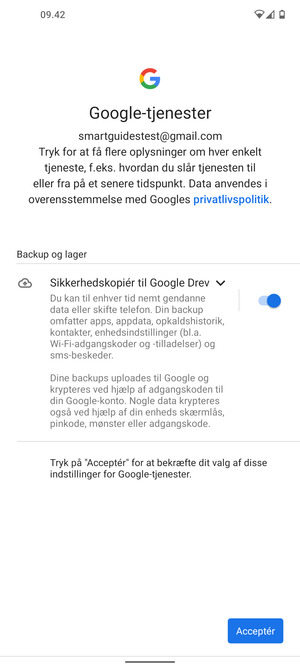 Vælg Acceptér