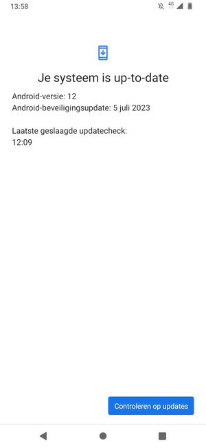 Als uw telefoon up-to-date is, zult u het volgende scherm zien