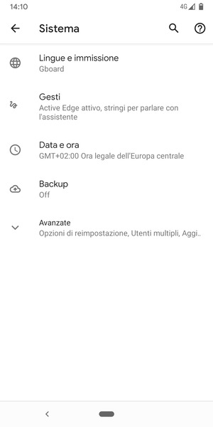 Seleziona Backup