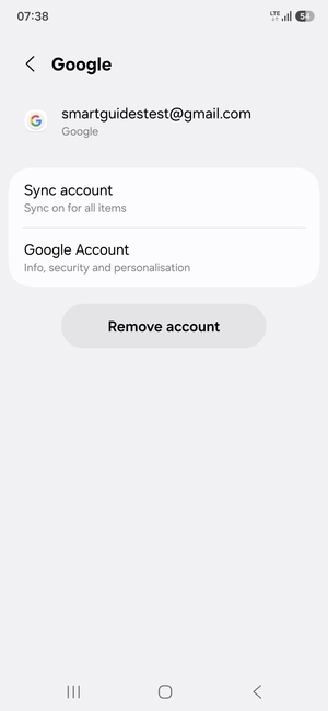 Select Sync account