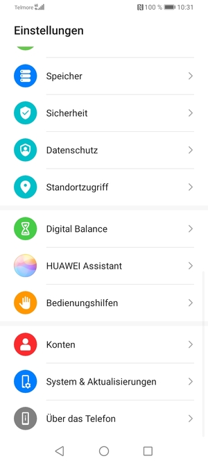 Scrollen Sie und wählen Sie System & Aktualisierungen