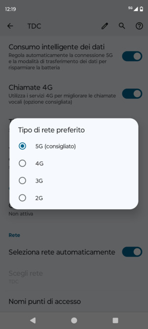 Seleziona la tua opzione preferita
