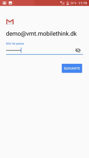 Saisissez votre mot de passe et sélectionnez SUIVANTE