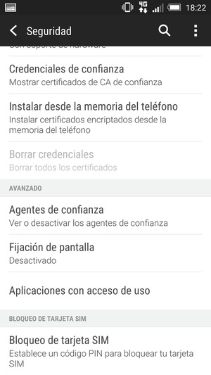 Para cambiar el PIN de la tarjeta SIM, seleccione Bloqueo de tarjeta SIM