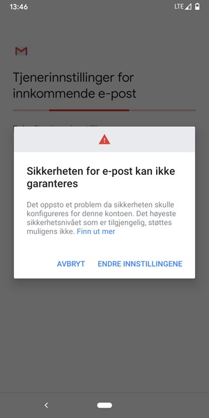 Velg ENDRE INNSTILLINGENE