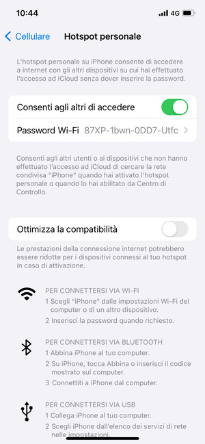Seleziona Password Wi-Fi